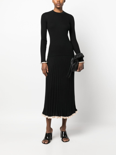 Shop Proenza Schouler Silk Cashmere Skirt In Black