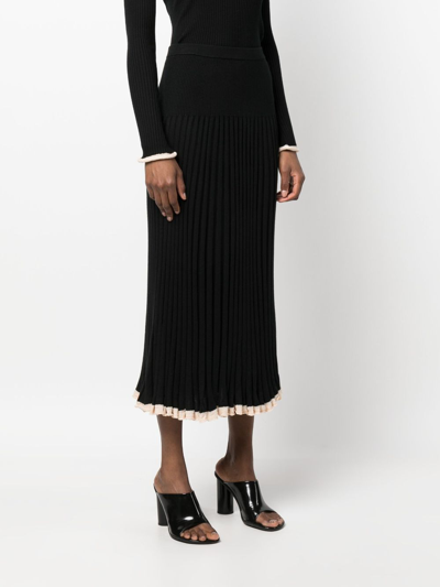 Shop Proenza Schouler Silk Cashmere Skirt In Black