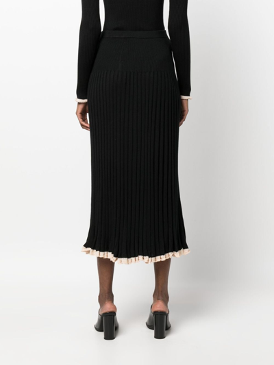 Shop Proenza Schouler Silk Cashmere Skirt In Black