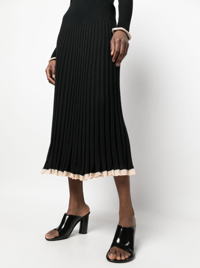 Shop Proenza Schouler Silk Cashmere Skirt In Black