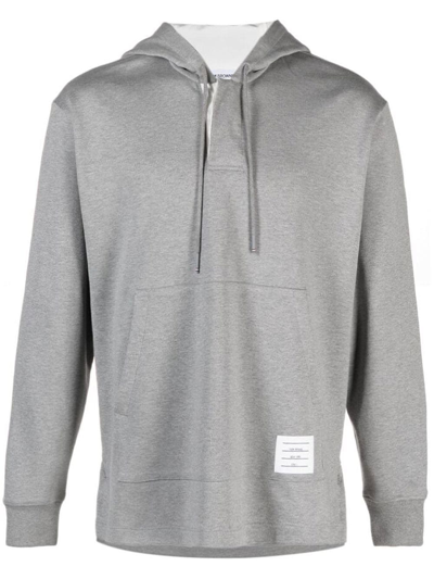 Shop Thom Browne Cotton Long-sleeve Rugby Hoodie In Grey