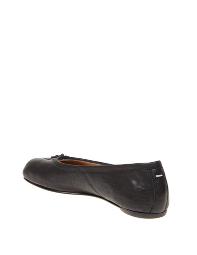 Shop Maison Margiela Tabi Ballerina In Black Leather