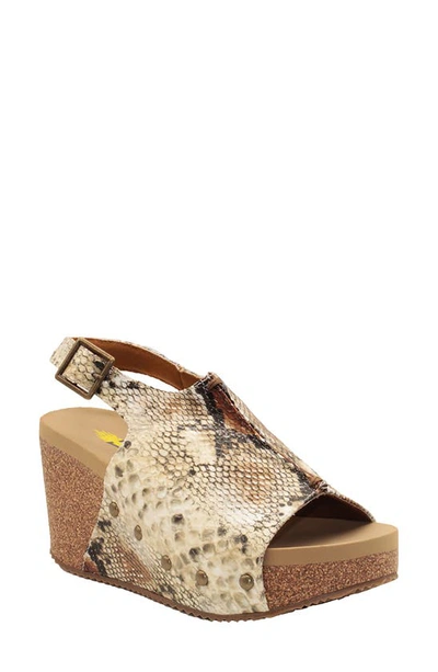 Shop Volatile Division Platform Wedge Sandal In Beige Multi