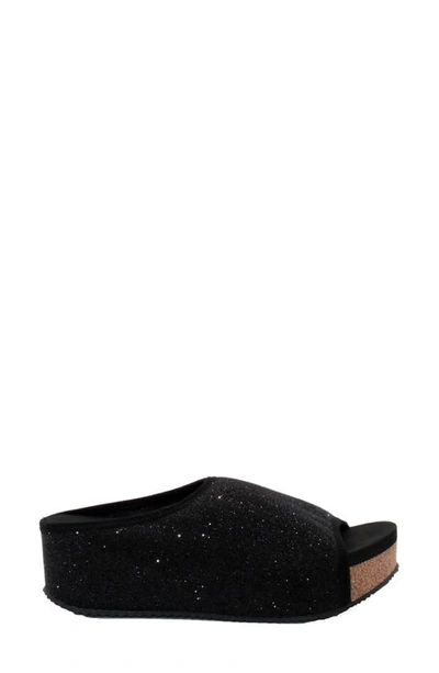Shop Volatile Festina Platform Slide Sandal In Black Fabric