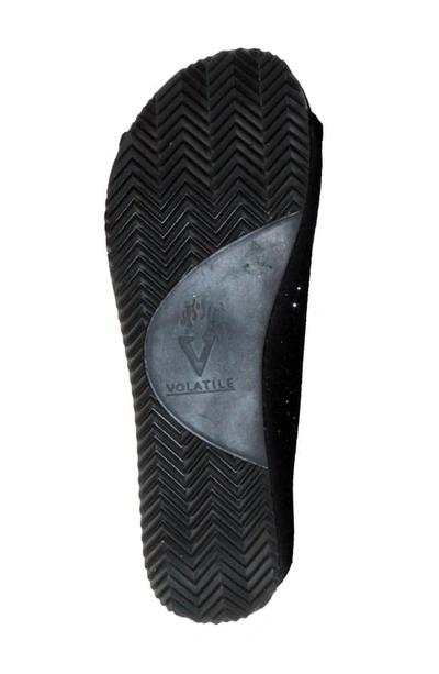 Shop Volatile Festina Platform Slide Sandal In Black Fabric