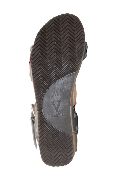 Volatile Biloxi Platform Wedge Sandal In Pewter Metallic Faux Leather