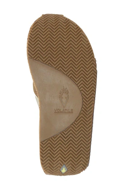 Shop Volatile Neville Platform Flip Flop In Gold Faux Leather