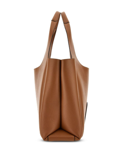 Shop Hogan Medium H-bag Leather Tote Bag In Braun
