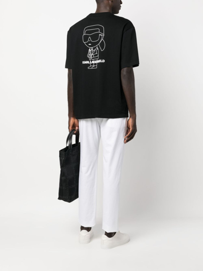 Karl Lagerfeld Ikonik 2.0 T-shirt Aus Bio-baumwolle In Black