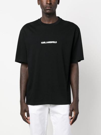 Karl Lagerfeld Ikonik 2.0 T-shirt Aus Bio-baumwolle In Black