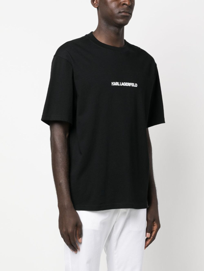 Karl Lagerfeld Ikonik 2.0 T-shirt Aus Bio-baumwolle In Black
