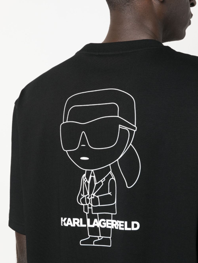 Karl Lagerfeld Ikonik 2.0 T-shirt Aus Bio-baumwolle In Black