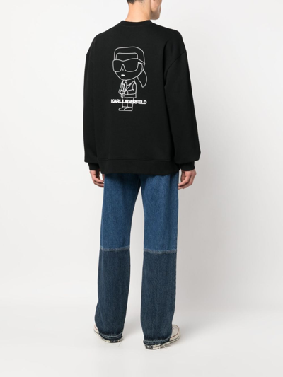 Karl Lagerfeld Ikonik 2.0 Sweatshirt Mit Logo-print In Black