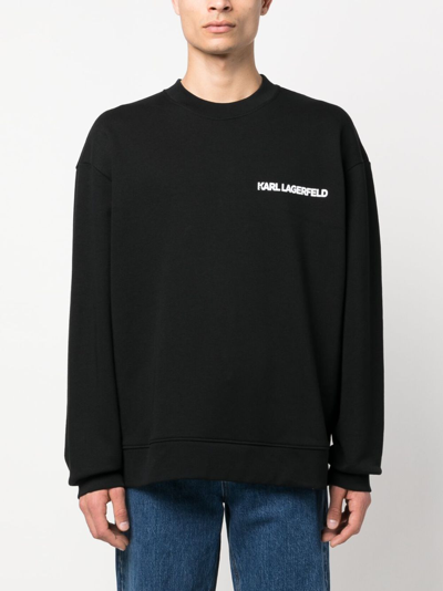 Karl Lagerfeld Ikonik 2.0 Sweatshirt Mit Logo-print In Black
