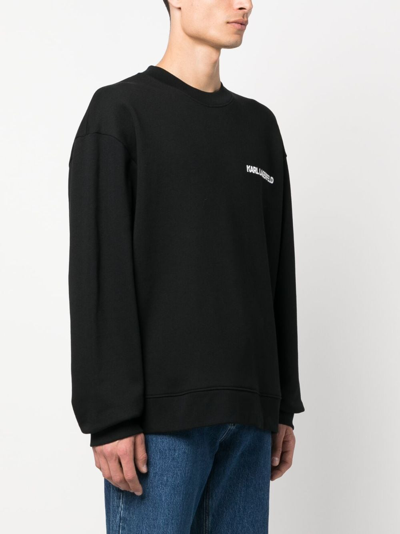 Karl Lagerfeld Ikonik 2.0 Sweatshirt Mit Logo-print In Black