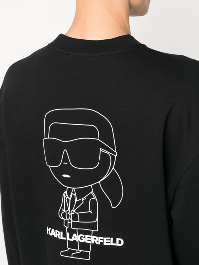 Karl Lagerfeld Ikonik 2.0 Sweatshirt Mit Logo-print In Black