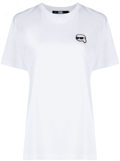 Shop Karl Lagerfeld Ikonik 2.0 Organic Cotton T-shirt In White