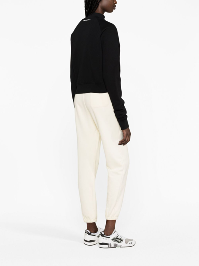 Shop Karl Lagerfeld Ikonik 2.0 Zip-up Cotton Sweatshirt In Black