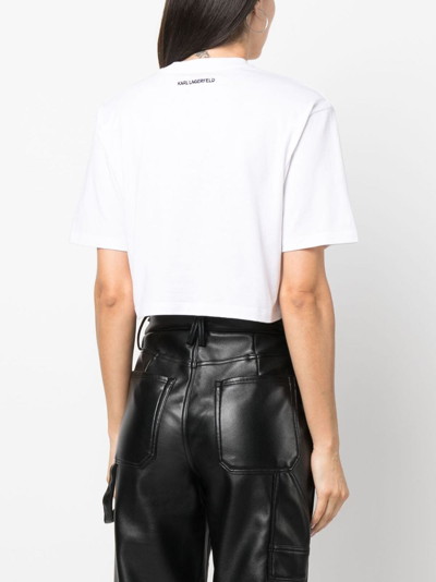 Karl Lagerfeld T-shirt Aus Bio-baumwolle In White