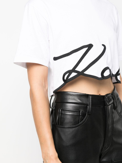 Karl Lagerfeld T-shirt Aus Bio-baumwolle In White
