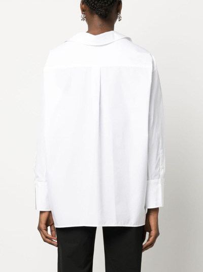 Shop Callas Milano Petra Oversized Cotton Shirt In White