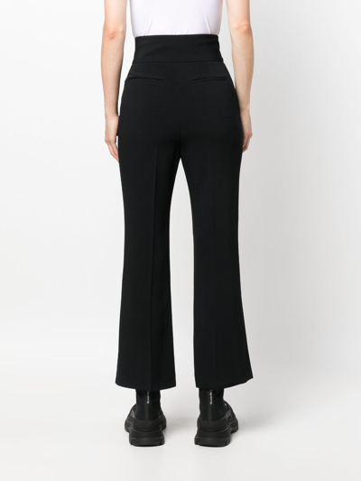 Shop Red Valentino High-waisted Cropped Trousers In Schwarz