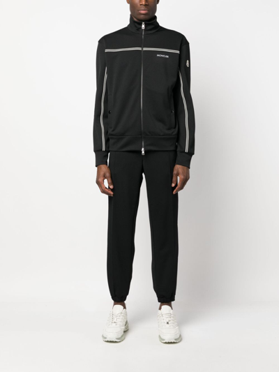 Moncler Side-stripe Track Pants In Schwarz
