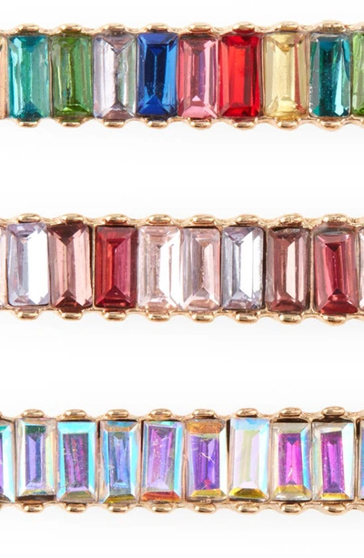 Shop Petit Moments Bijou 3-pack Crystal Barrettes In Red Multi