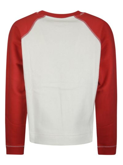Shop Ganni Isoli Raglan Contrast Sleeve Sweatshirt In 135