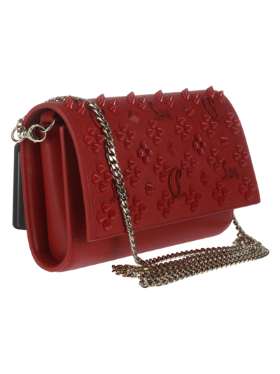Shop Christian Louboutin Paloma Wallet On A Chain Calf Emp/sp In R297