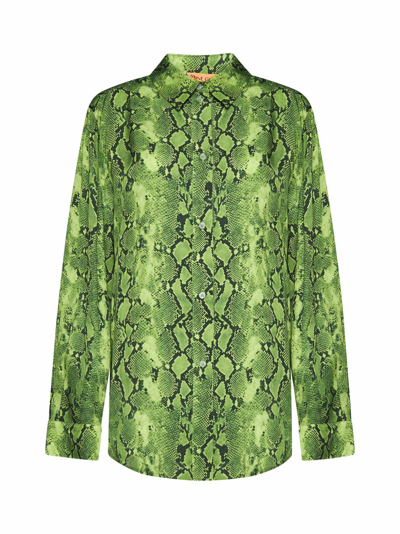 Shop Stine Goya Shirt In Snakeskin Green