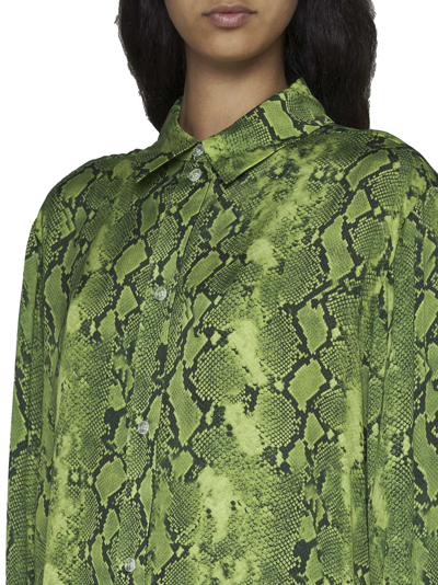 Shop Stine Goya Shirt In Snakeskin Green