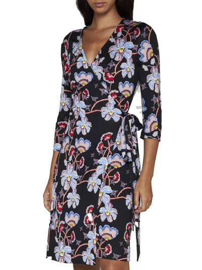 Shop Diane Von Furstenberg Dress In Tiger Lily Sm Black