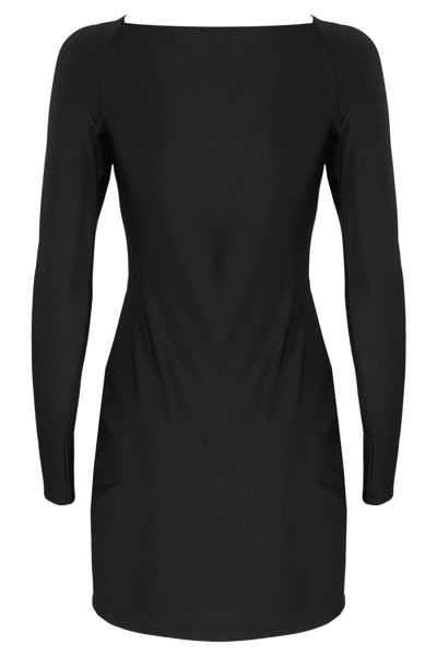 Shop Coperni Twisted Cut-out Jersey Dress In Black Black