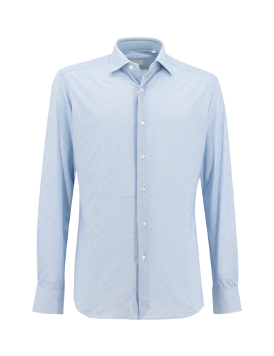 Shop Xacus Shirt In Blue Melange