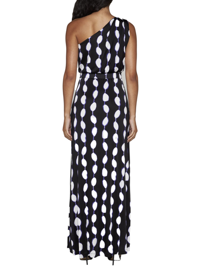 Shop Diane Von Furstenberg Dress In Shibori Dot Lg Black