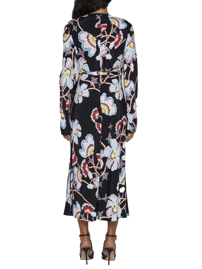 Shop Diane Von Furstenberg Dress In Tiger Lily Gt Black