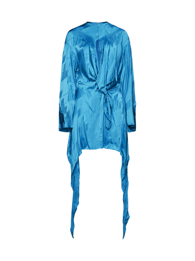 Shop Attico Dress In Capri Blue