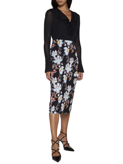 Shop Diane Von Furstenberg Skirt In Tiger Lily Sm Black