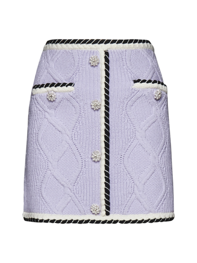 Shop Self-portrait Skirt In Purple