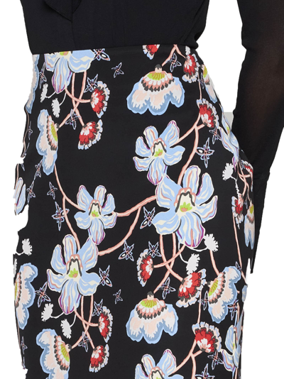Shop Diane Von Furstenberg Skirt In Tiger Lily Sm Black