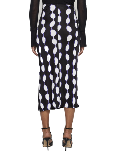 Shop Diane Von Furstenberg Skirt In Shibori Dot Lg Black