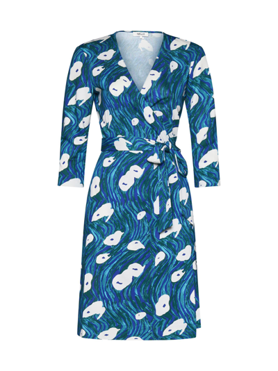 Shop Diane Von Furstenberg Dress In Ocean Tide Quetzal Green