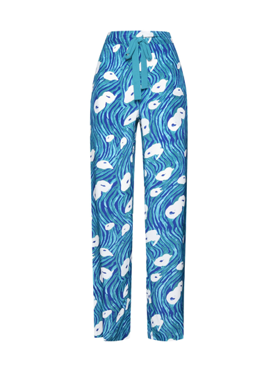 Shop Diane Von Furstenberg Pants In Ocean Tide Quetzal Green