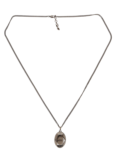 Shop Alexander Mcqueen Faceted Stone Necklace In Sil V B Antil