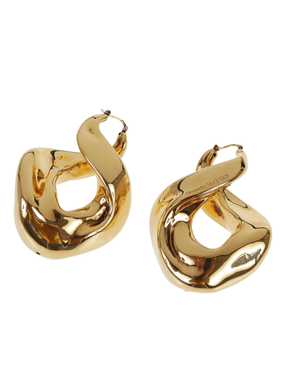 Shop Alexander Mcqueen Twisted Earrings In Oro O.b Antl