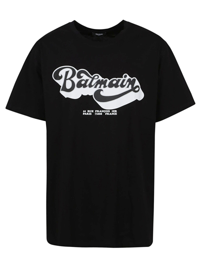 Shop Balmain 70s T-shirt - Bulky Fit In Eab Noir Blanc