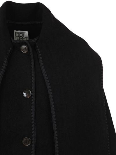 Shop Totême Embroidered Scraf Jacket In Black