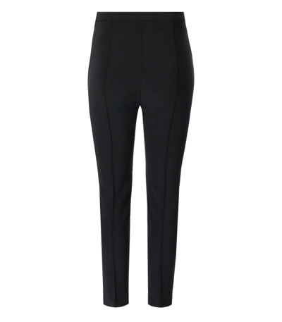 Shop Elisabetta Franchi Straight Trousers In Bi-elastic With Clamping In Nero