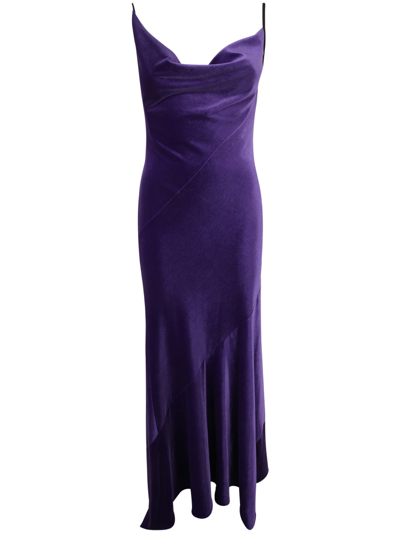 Shop Philosophy Di Lorenzo Serafini Thin Strap Long Dress In Purple